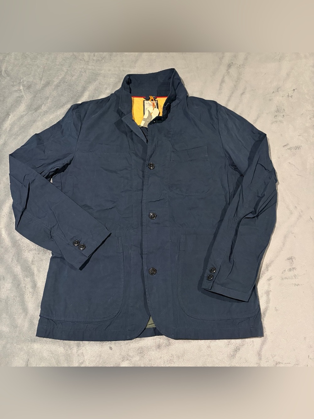 Relwen Fly Waxed Trap Blazer Mens Large Blue Field Jacket Huckberry